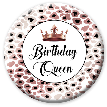 Birthday Queen Party Badge - 58mm