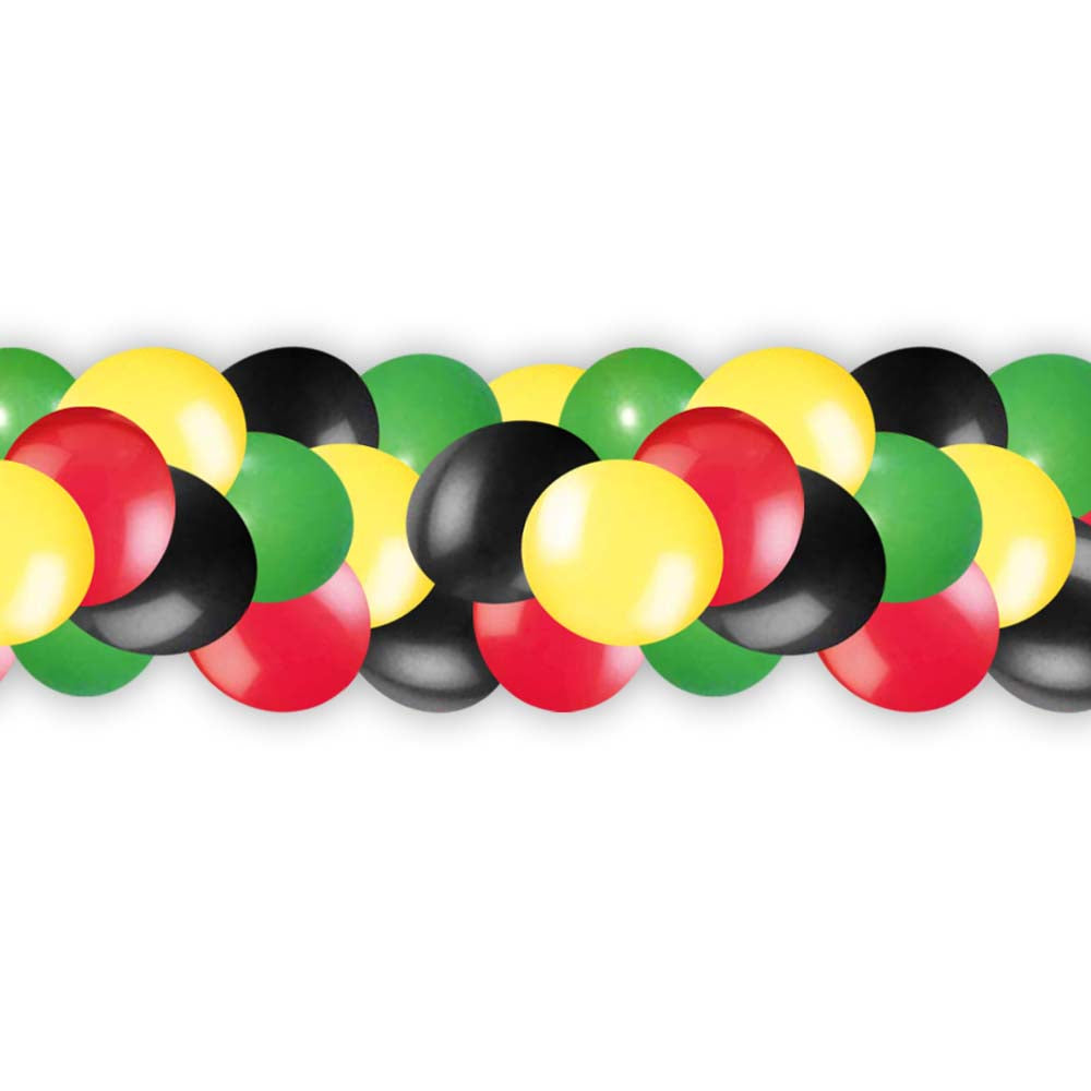 Red, Yellow, Black & Green Balloon Arch DIY Kit - 2.5m