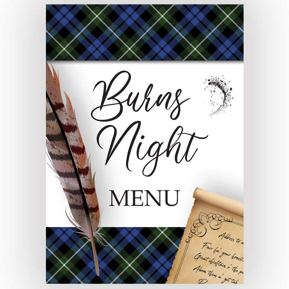 Burns Night Menu Cards - Pack of 16