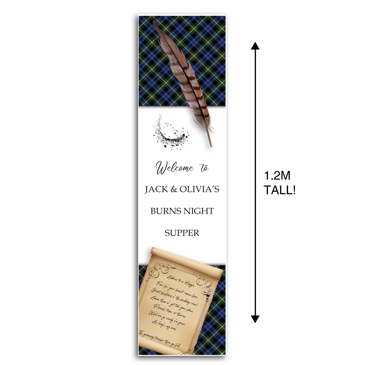 Burns Night Scroll Personalised Portrait Wall & Door Banner - 1.2m