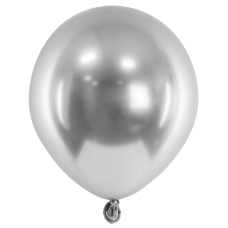 Silver Metallic Mini Latex Balloons - 5