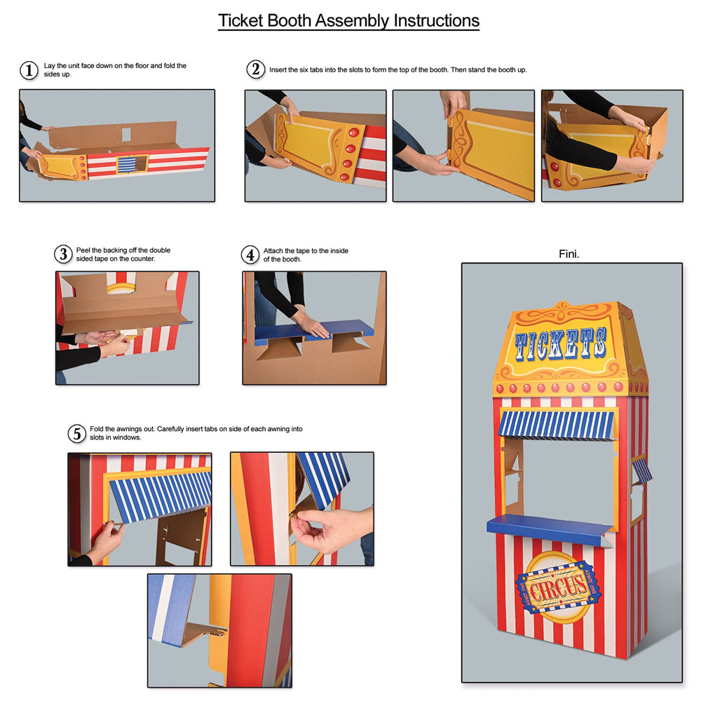 3D Circus Ticket Booth Prop Decoration - 1.82m