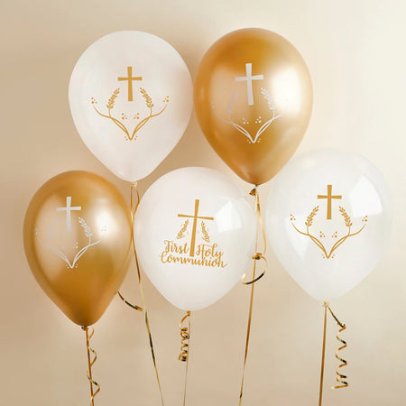 First Holy Communion Latex Balloons - Pack of 5