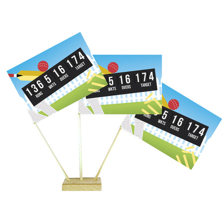 Cricket Paper Table Flags - 15cm on 30cm Pole - Each