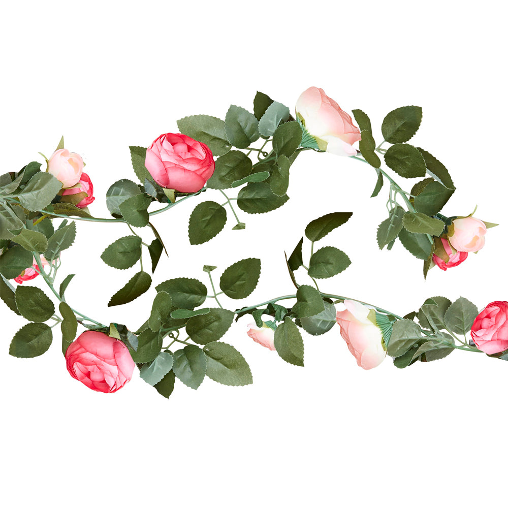 Artificial Pink Rose Garland Decoration - 2m