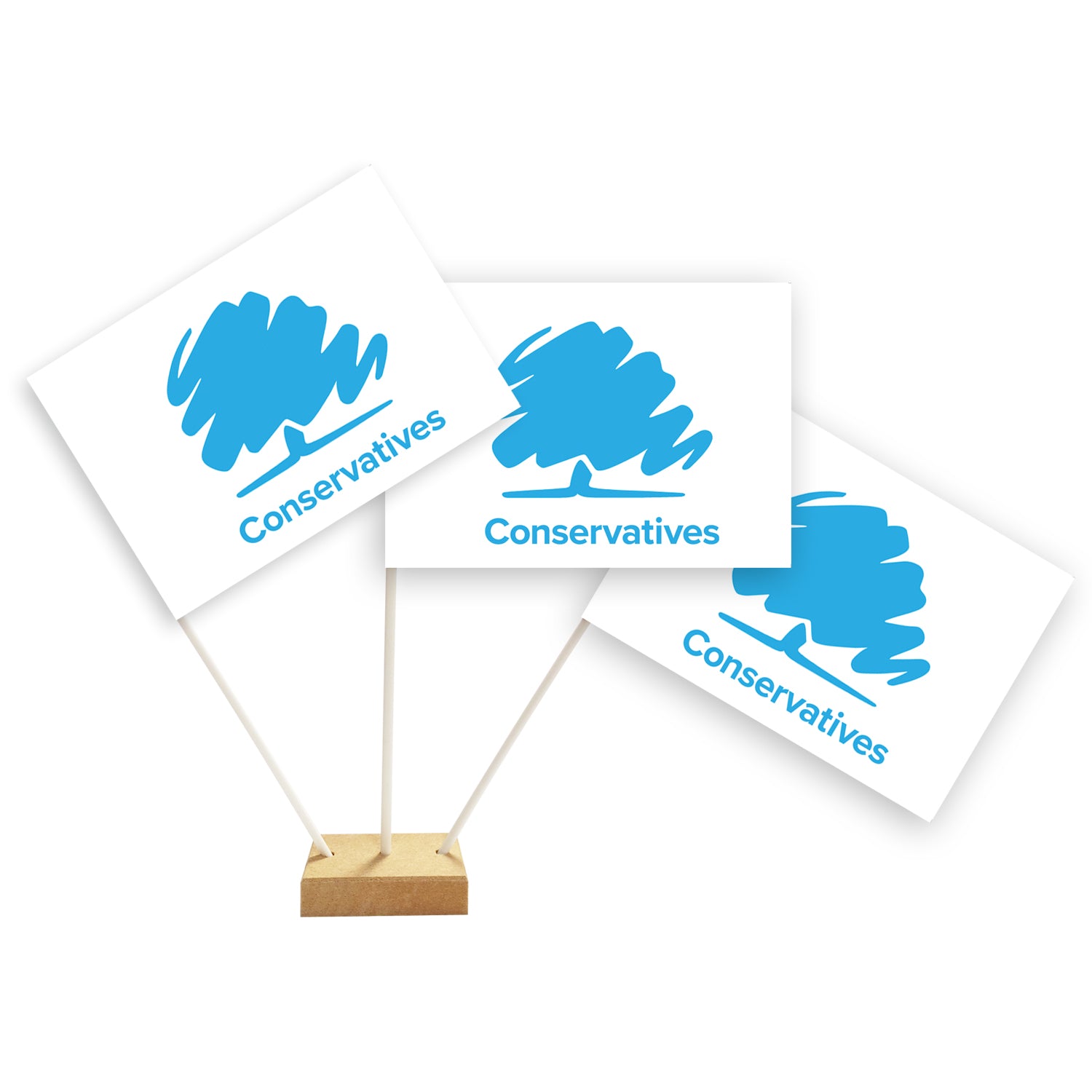 Conservative Party Paper Table Flags - 15cm on 30cm Pole