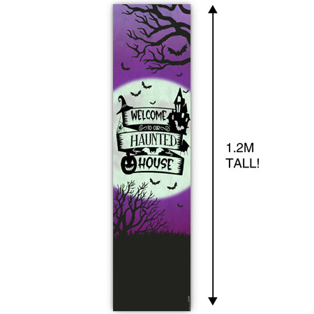 Welcome To Our Haunted House Halloween Paper Door Banner - 1.2m