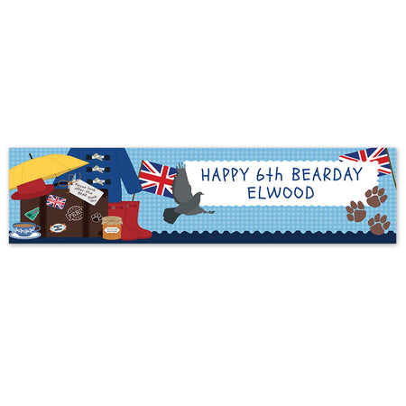 London Bear Personalised Landscape Banner - 120cm x 30cm