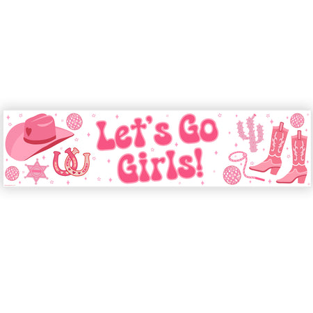 Pink Cowgirl Wild West Paper Banner - 1.2m