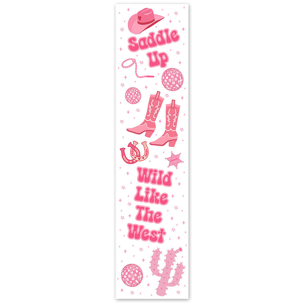 Pink Cowgirl Saddle Up Portrait Banner - 1.2m