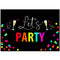 Neon New Year 'Let's Party' Poster Decoration - A3