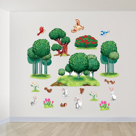 Woodland Animal & Forest Tree Wall Decorations - 1.2m