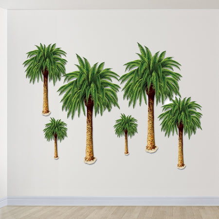 Palm Tree Wall Decorations - 1.22m - Pack of 6