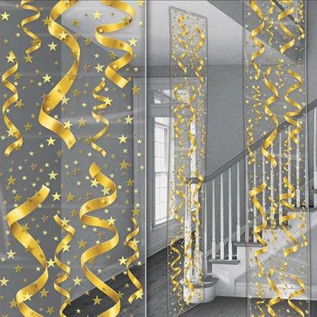 Gold Confetti Hanging Backdrop - 1.8m - Pack of 3