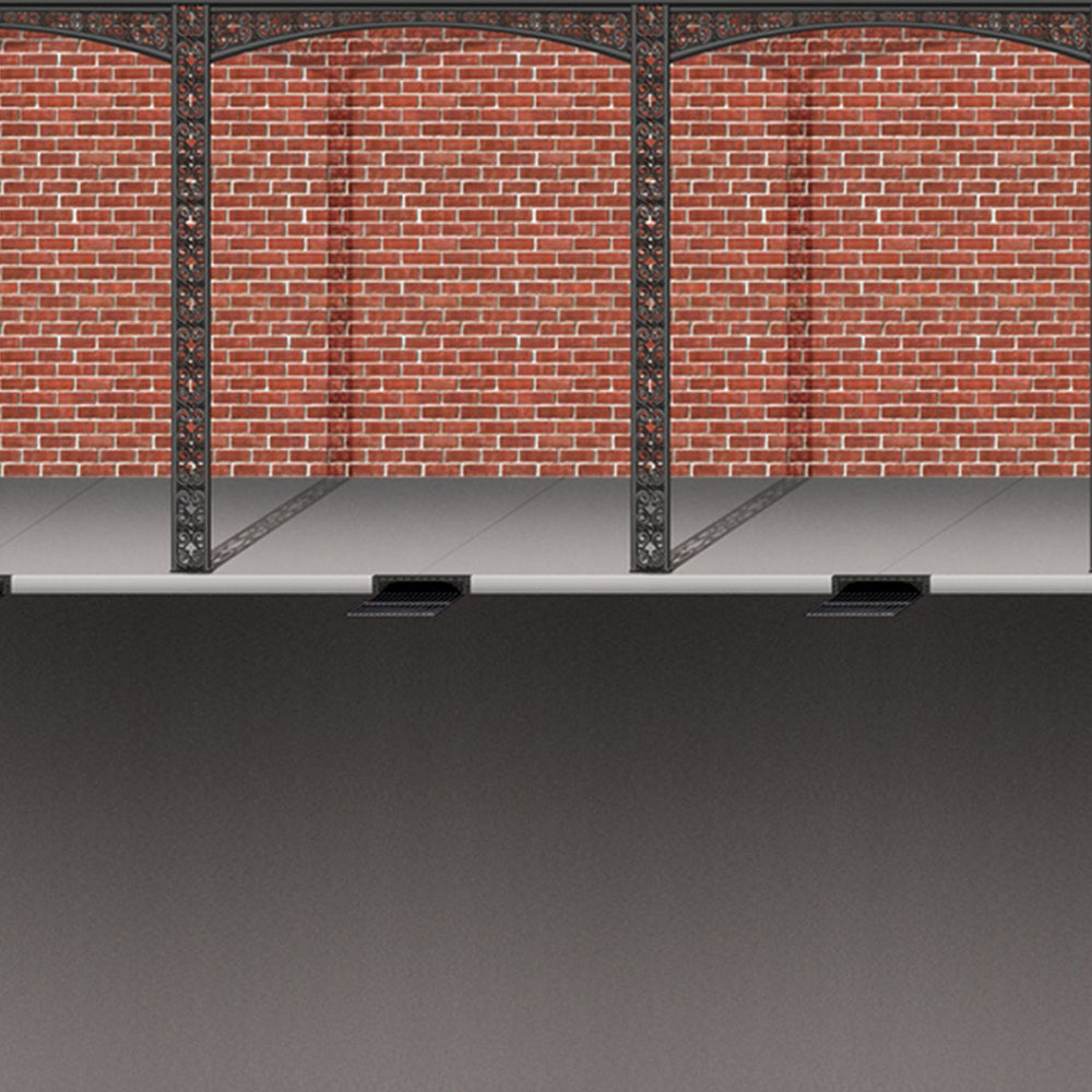 Mardi Gras Brick Wall & Street Backdrop Decoration - 4'x30'