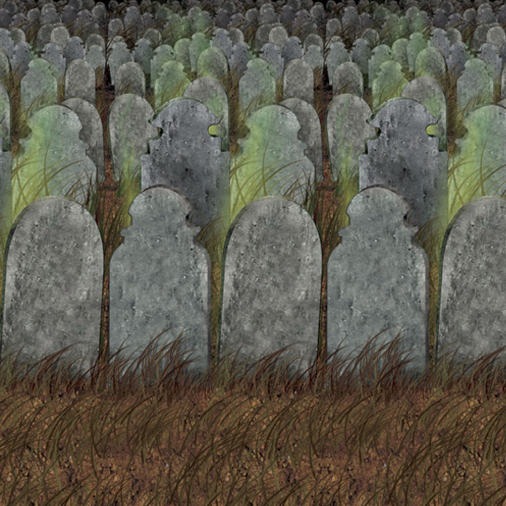 Graveyard Backdrop Decoration - 4 x 30'