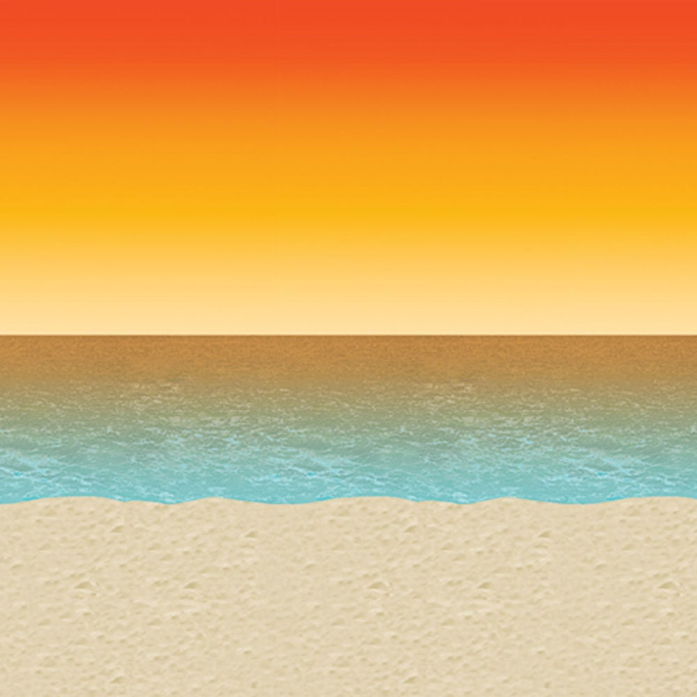 Beach Sunset Island Luau Backdrop - 9.14m