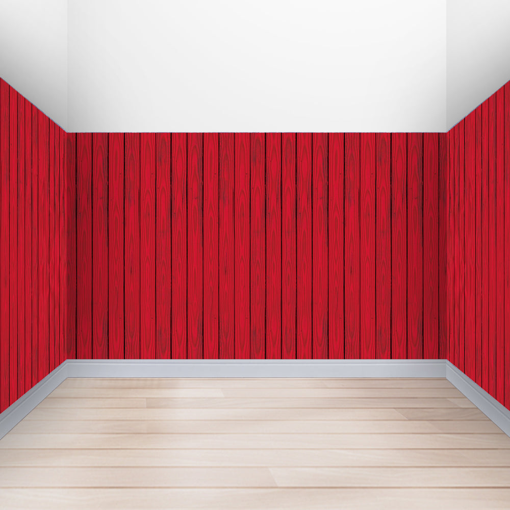 Red Barn Siding Backdrop Decoration - 9.14m