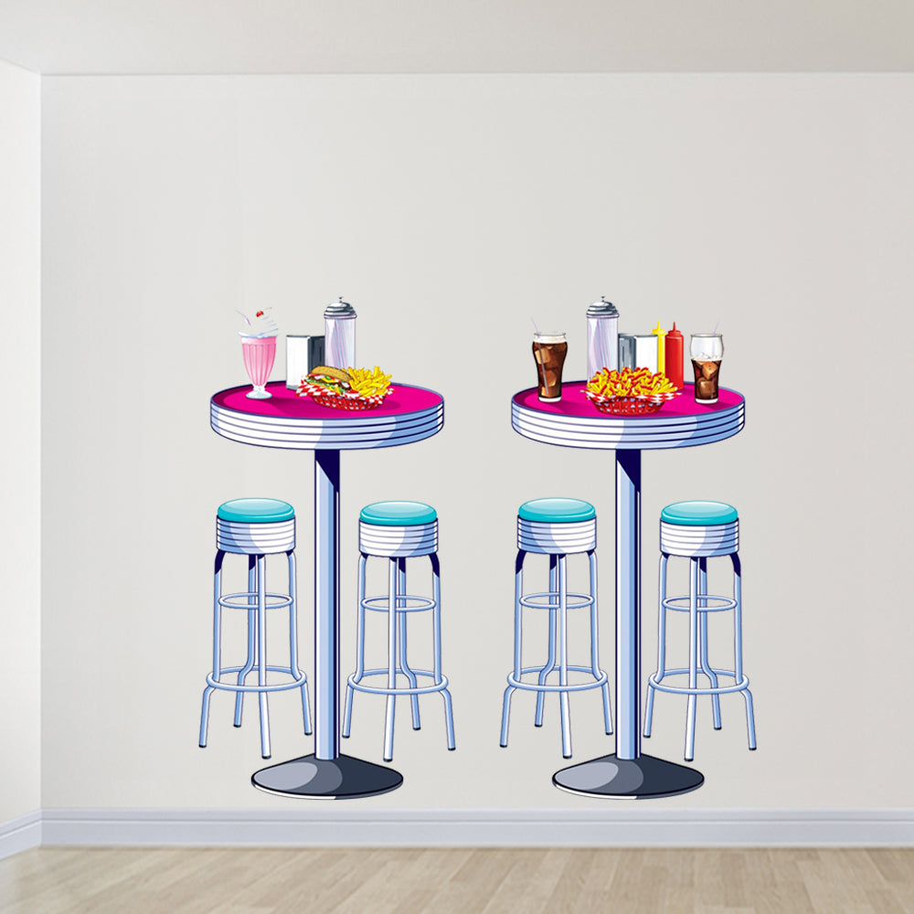 Soda Shop Tables & Stools Props - 1.6m - Pack of 2