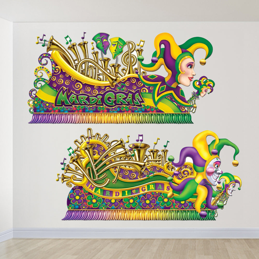 Mardi Gras Float Wall Decorations - 1.7m - Pack of 2