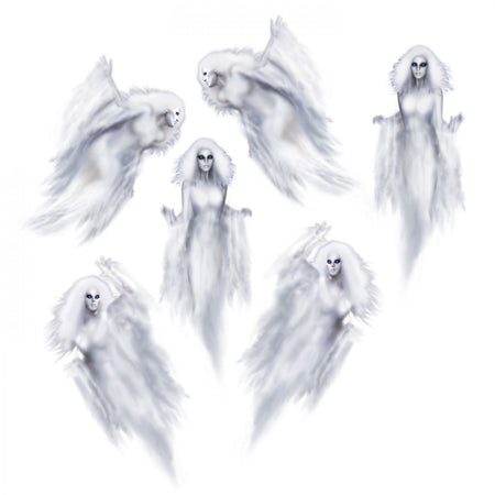 Ghost Ethereal Wall Decorations - 94cm - Pack of 6