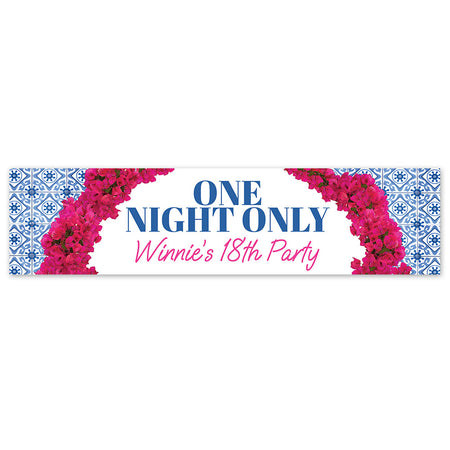 Personalised Dancing Queen One Night Only Landscape Banner - 120cm x 30cm