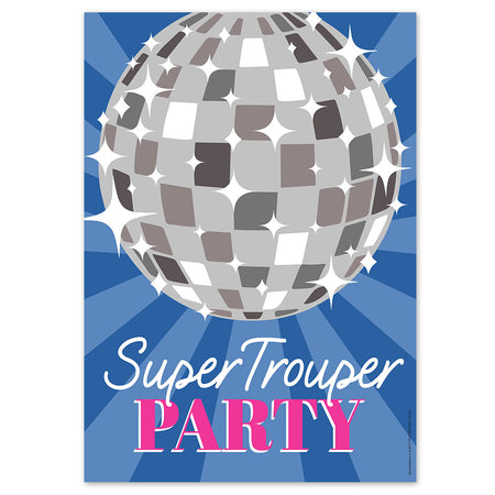 Super Trouper Portrait Disco Ball Poster - A3