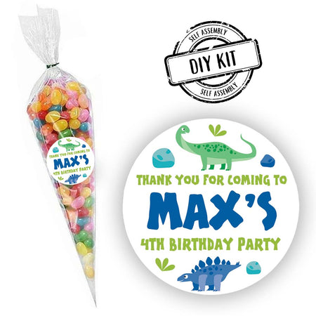 Dinosaur Personalised Sweet Cones Favour Kit - Pack of 15