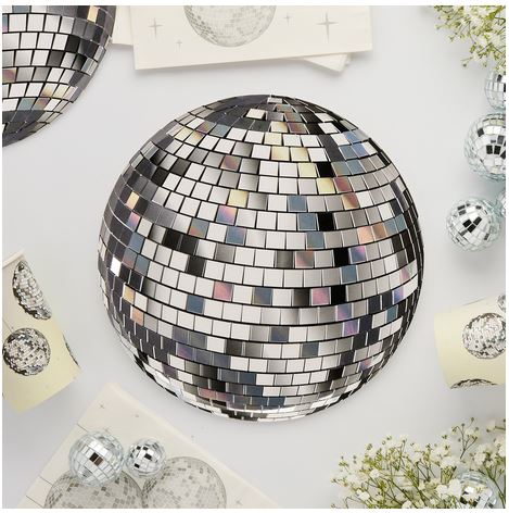 Disco Ball Iridescent Plates - 9" - Pack of 8