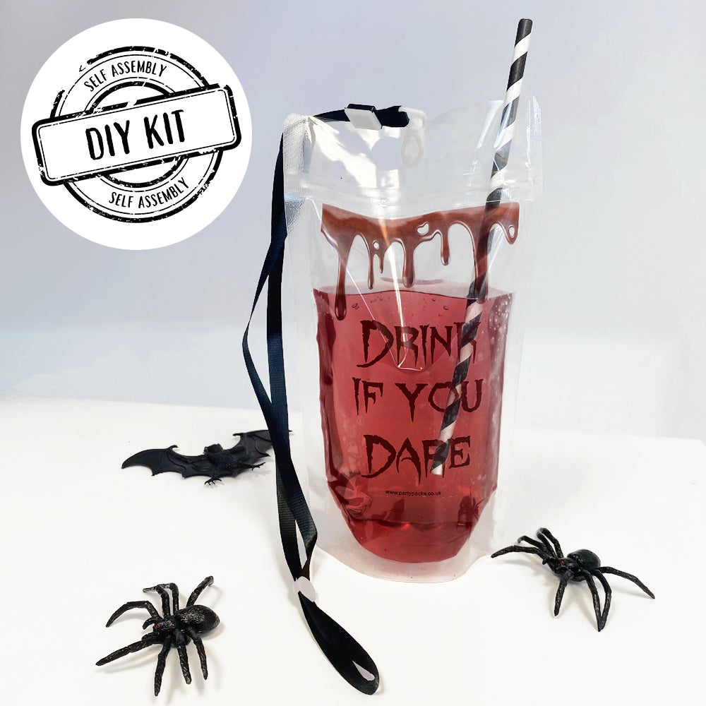 Personalised Drink Pouch DIY Kit - Bloody Halloween Design - 500ml - Pack of 8