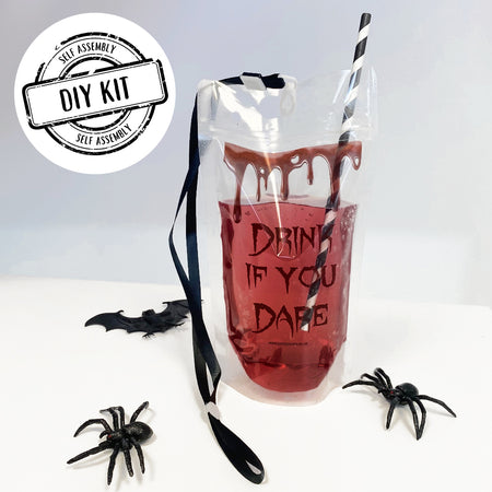 Personalised Drink Pouch DIY Kit - Bloody Halloween Design - 500ml - Pack of 8