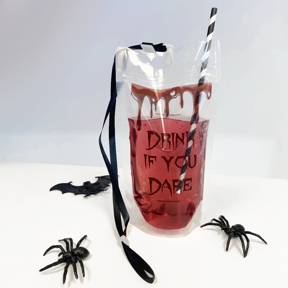 Personalised Drink Pouch DIY Kit - Bloody Halloween Design - 500ml - Pack of 8