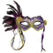 Purple & Gold Feather Masquerade Eye Mask 