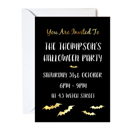 Halloween Eat, Drink & Be Scary Personalised Invites - Pack of 16