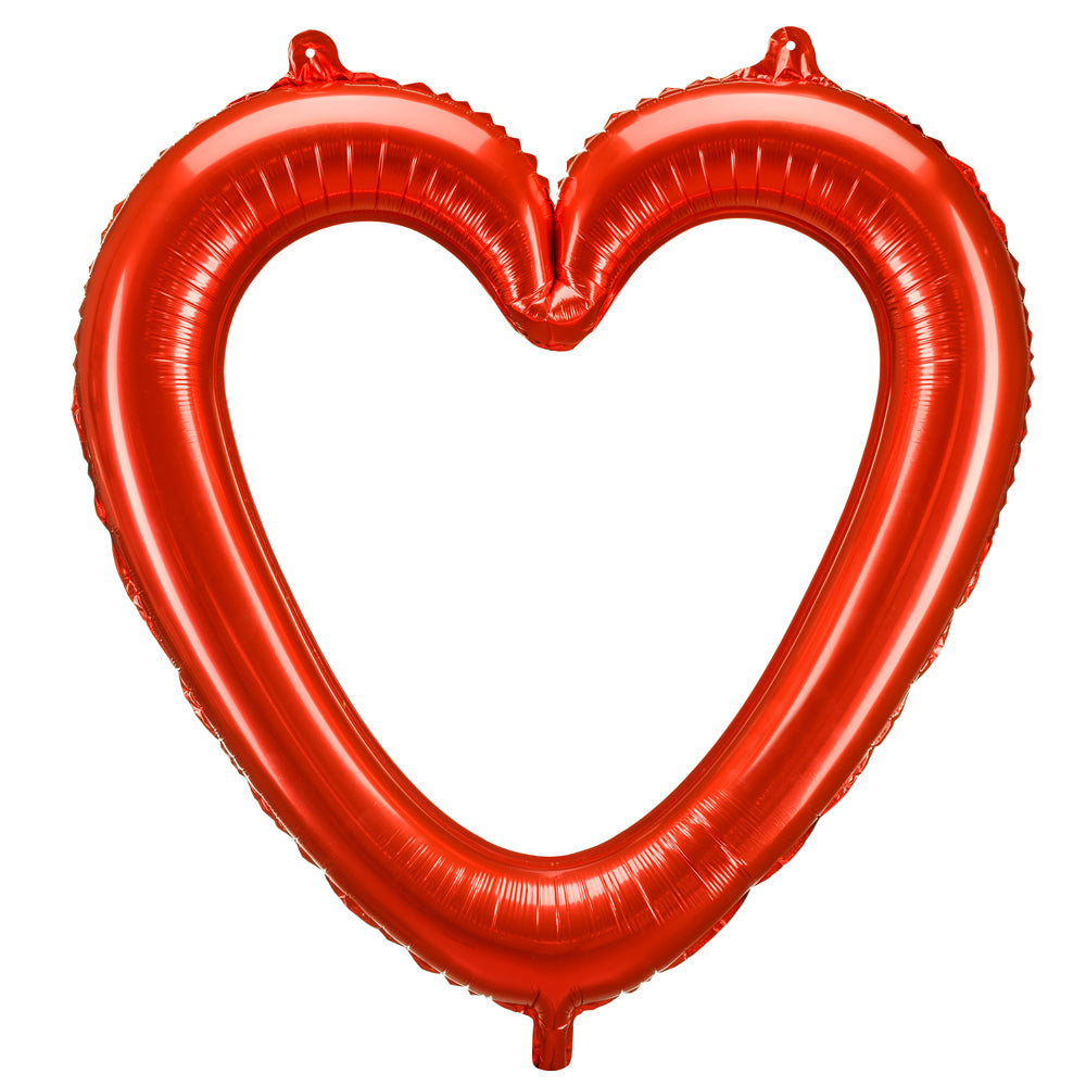 Red Heart Frame Foil Balloon 29"