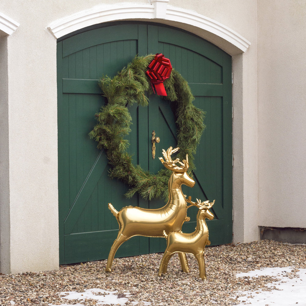 Gold Reindeer Standing Foil Balloon - 49"