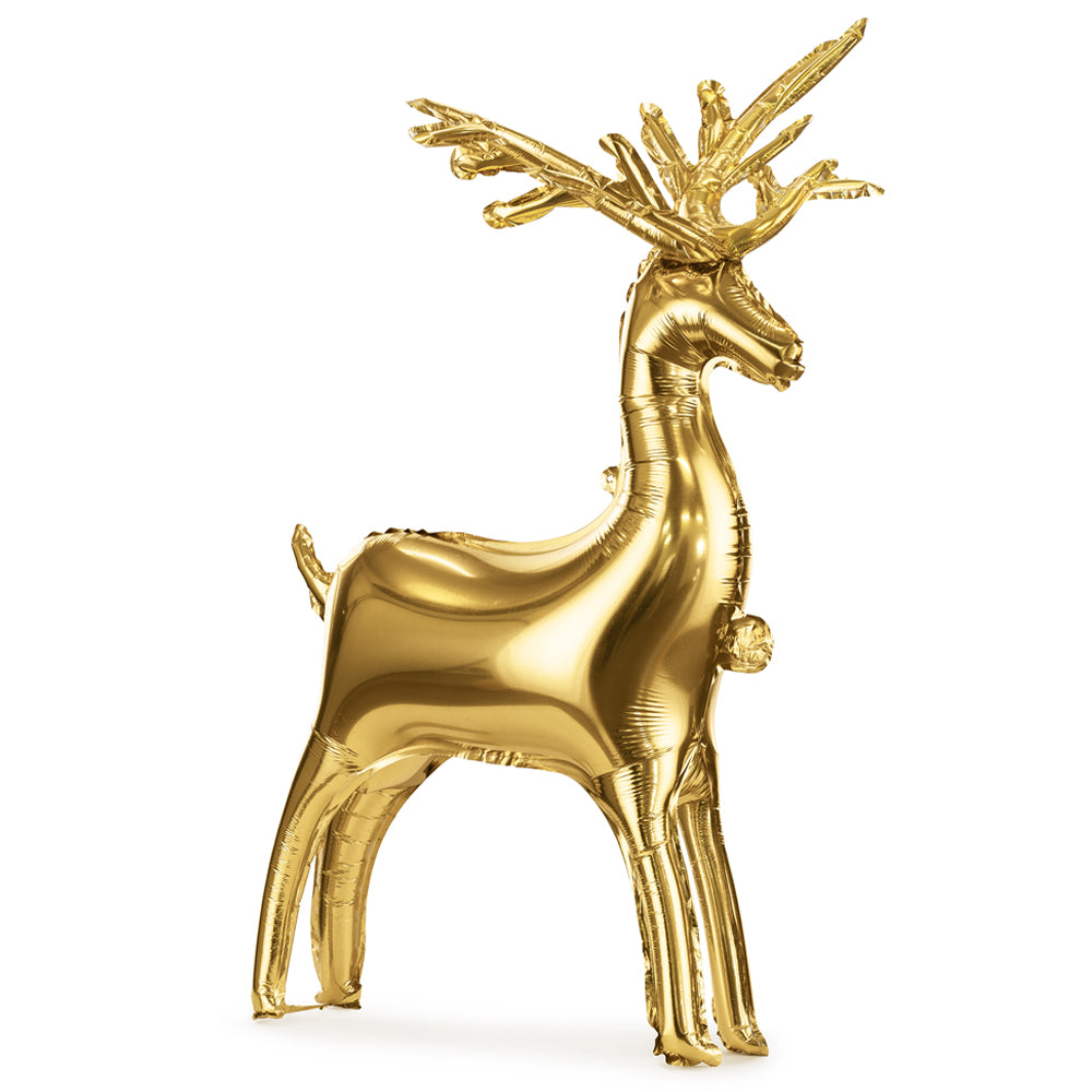 Gold Reindeer Standing Foil Balloon - 49"