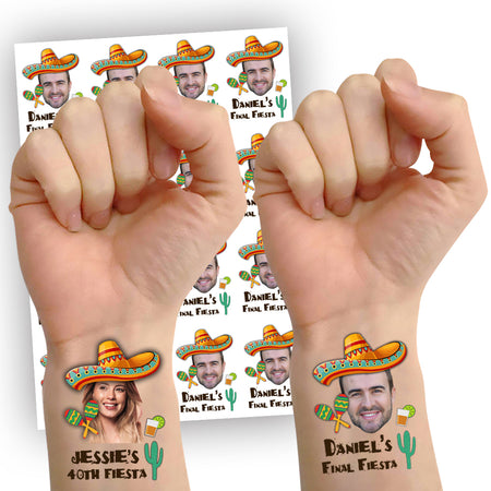 Fiesta Personalised Temporary Tattoos - Pack of 16