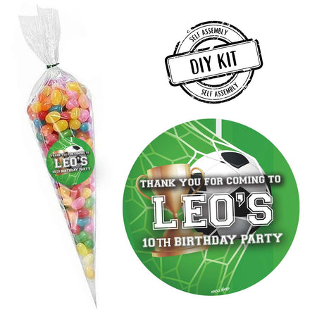 Football Personalised Sweet Cones Favour Kit - Pack of 15