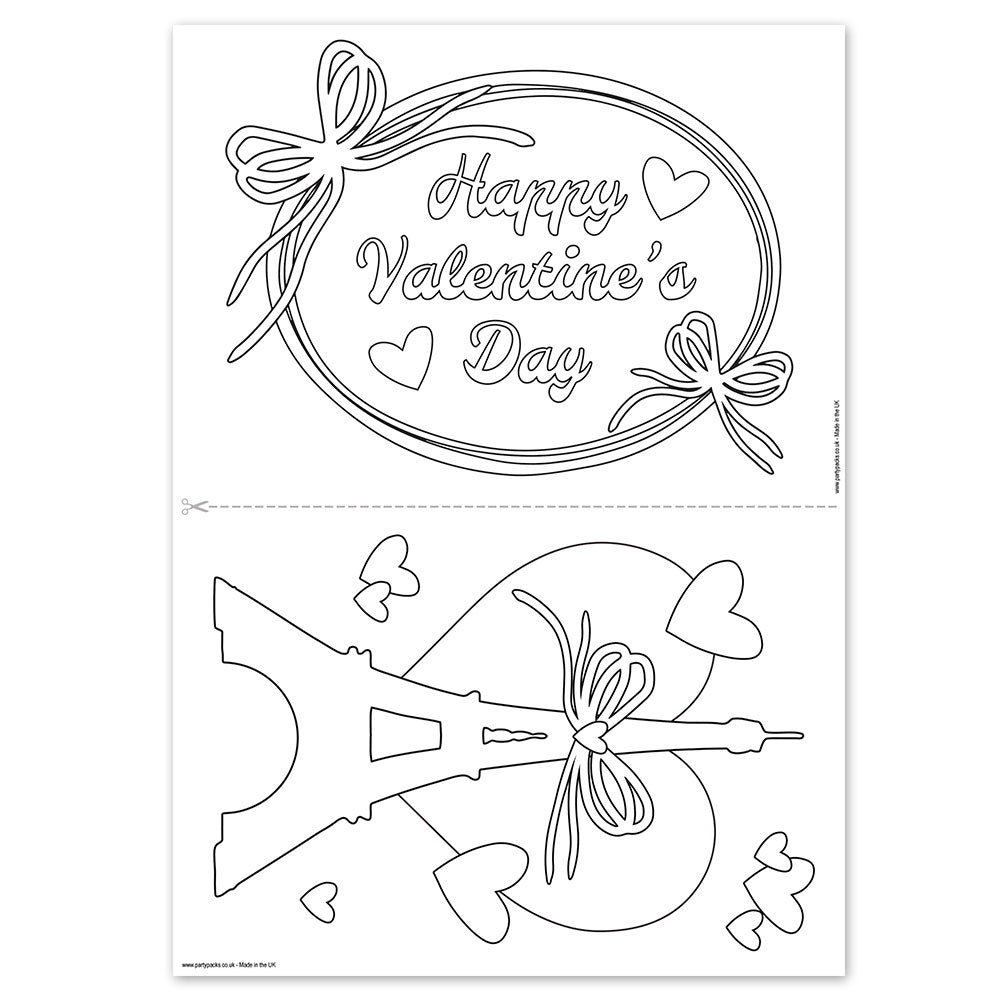 Valentines Colouring In Sheet - A4