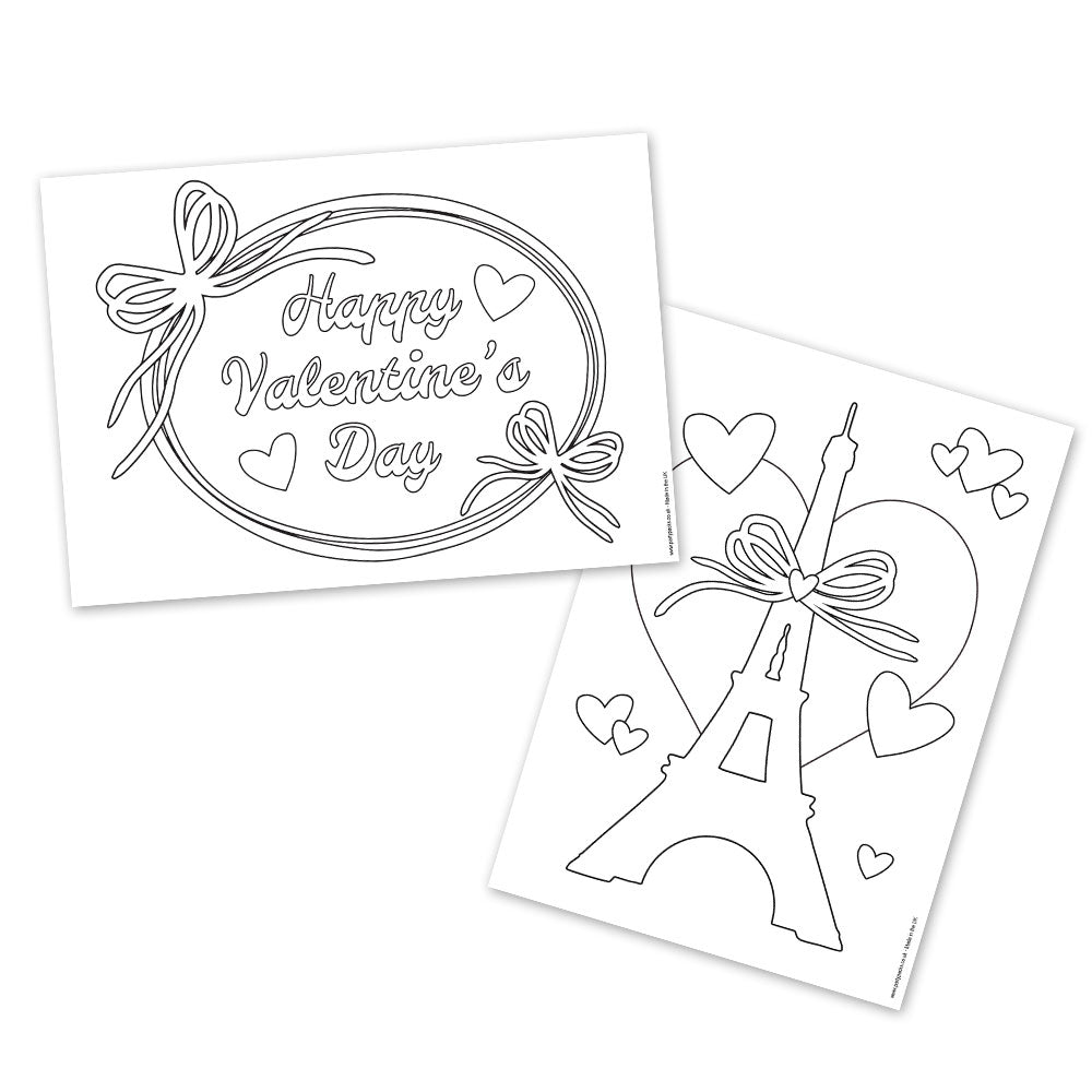 Valentines Colouring In Sheet - A4