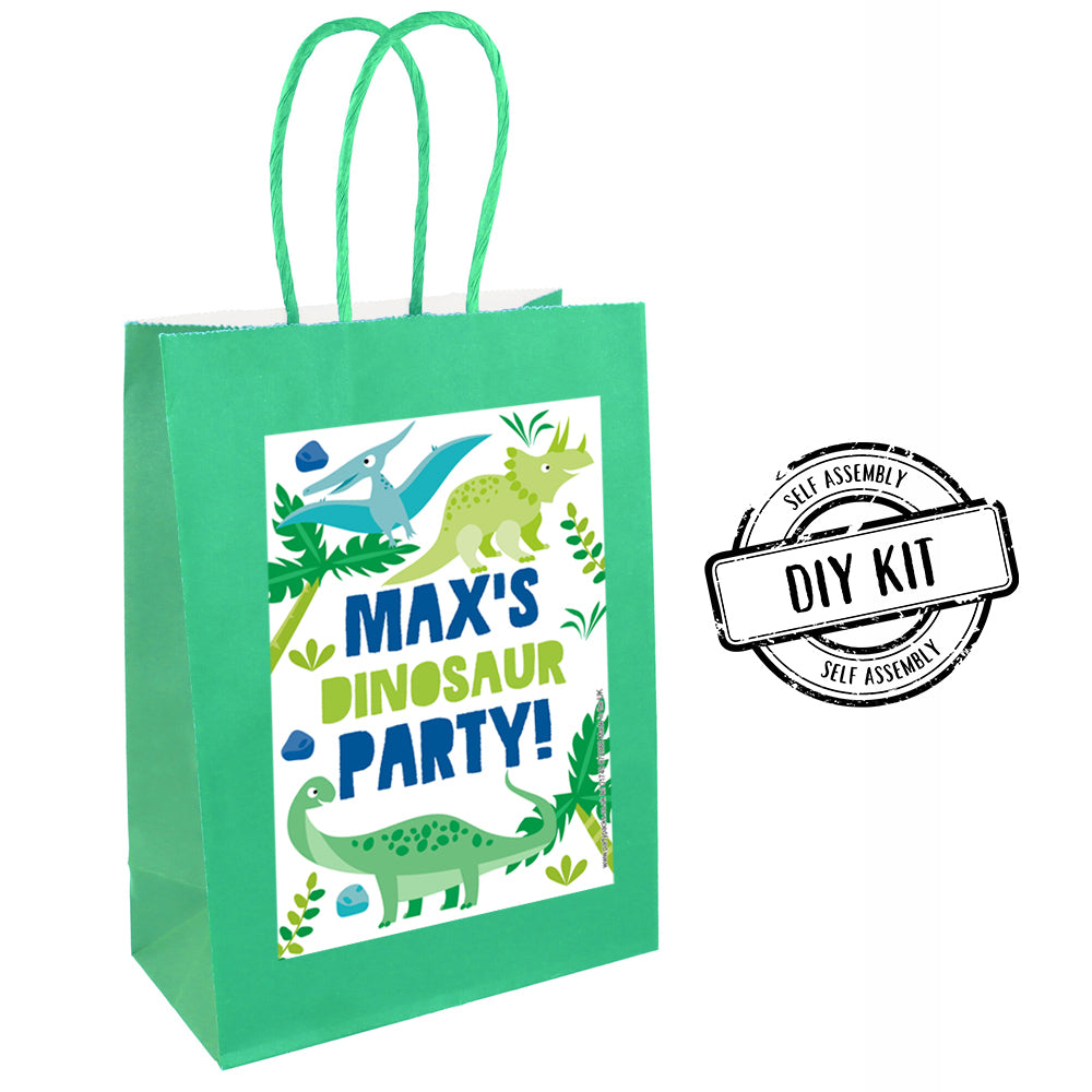 Personalised Dinosaur Paper Party Bags - Pack of 12