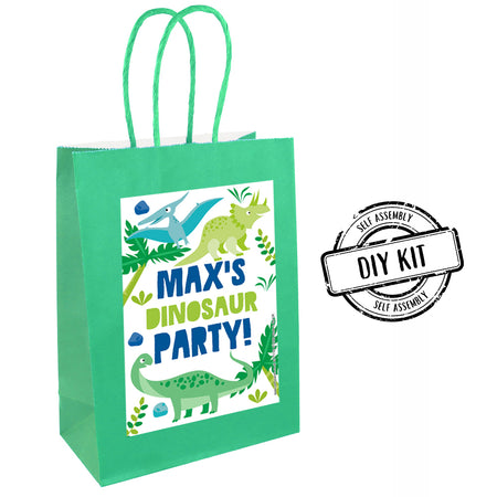 Personalised Dinosaur Paper Party Bags - Pack of 12