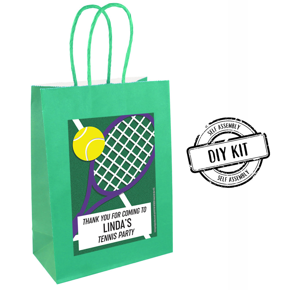 Personalised Tennis Paper Party Bags - Pack of 12