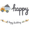 Construction Vehicles Happy Birthday Banner - 2m