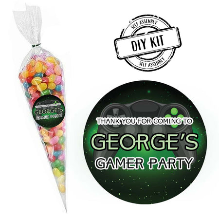 Gamer Personalised Sweet Cones Favour Kit - Pack of 15