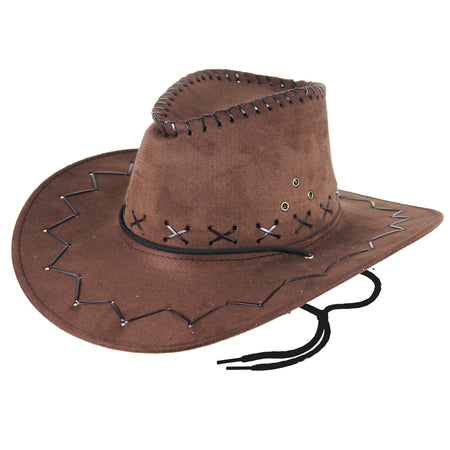 Brown Cowboy Hat With Stitching