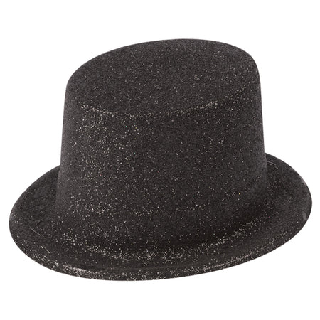 Black Glitter Top Hat