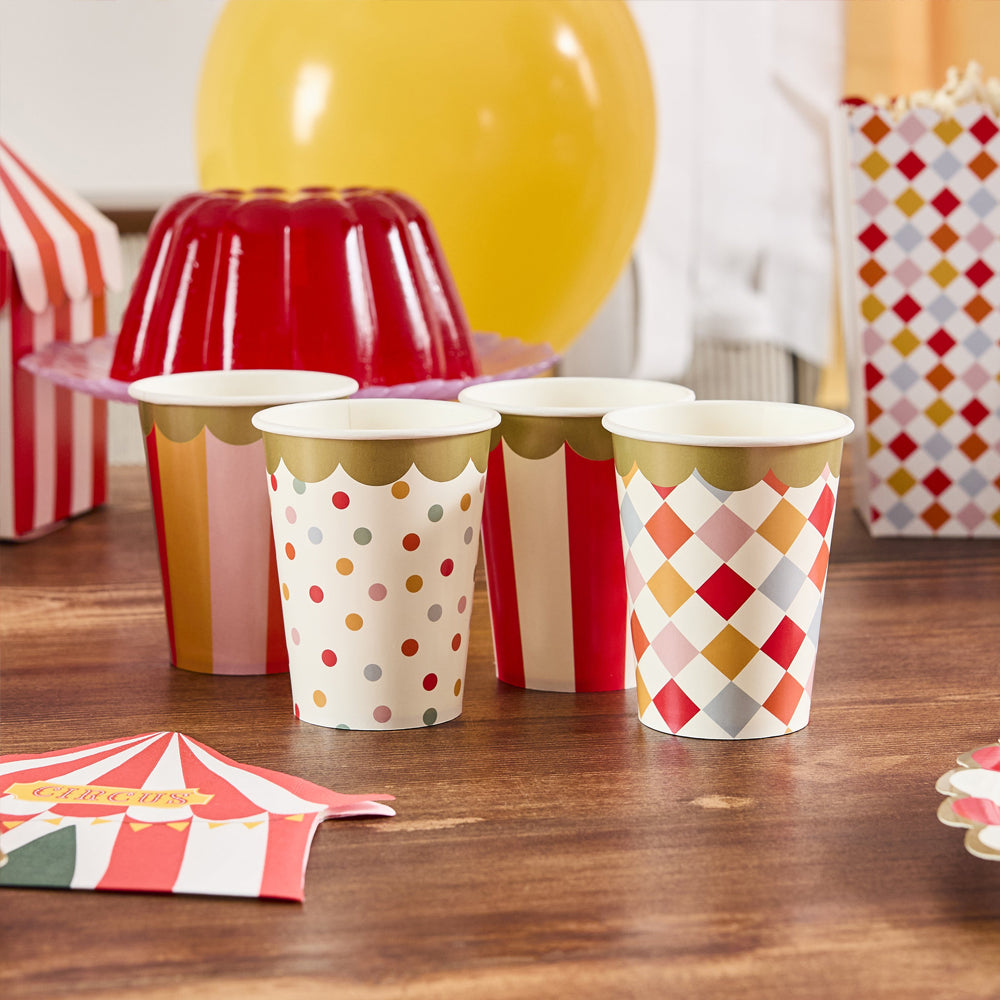 Circus Paper Cups - Pack of 8