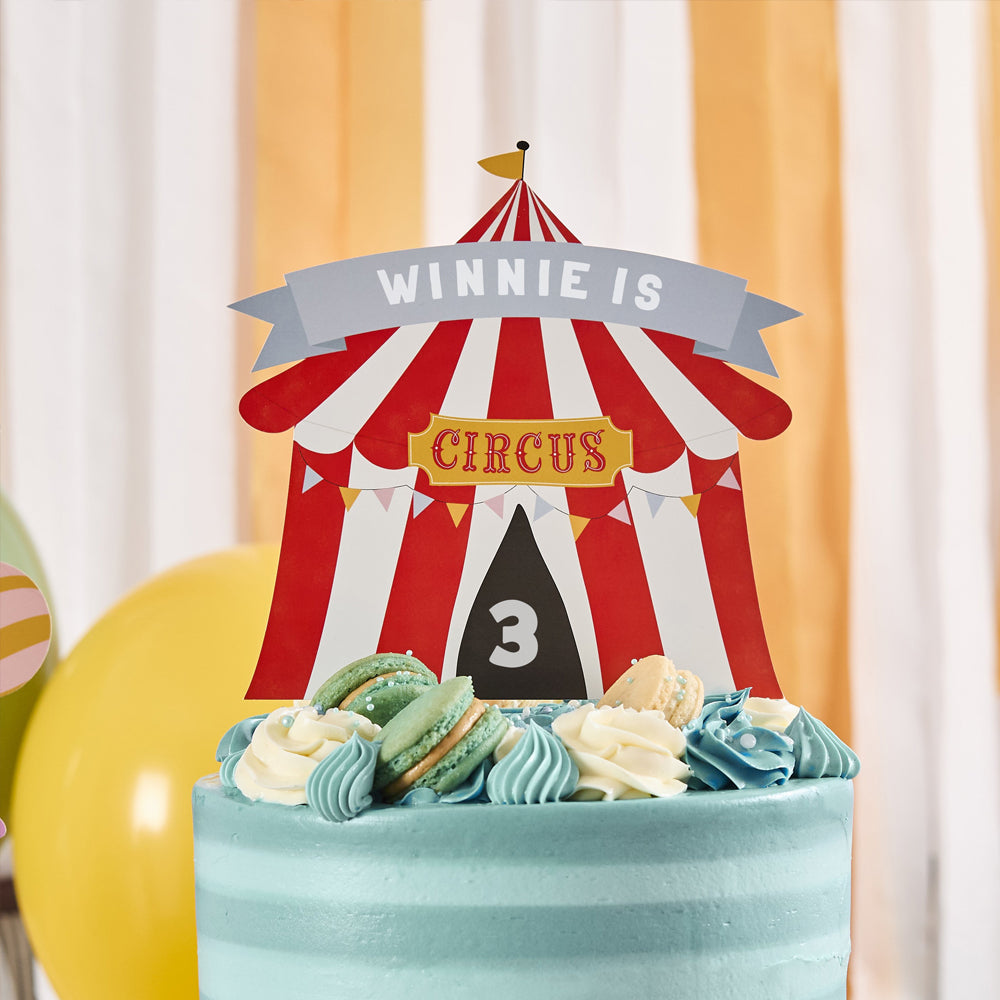 Circus Customisable Card Cake Topper